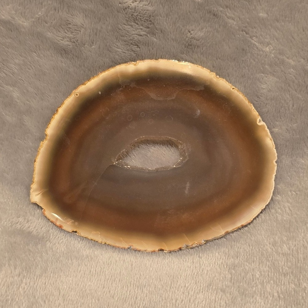 Agate Slice Brown Polished Stone‎ Slab Geode 90g Crystal Mineral Specimen